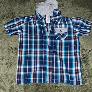 Wonderkids Blue and Orange Button Down Shirt